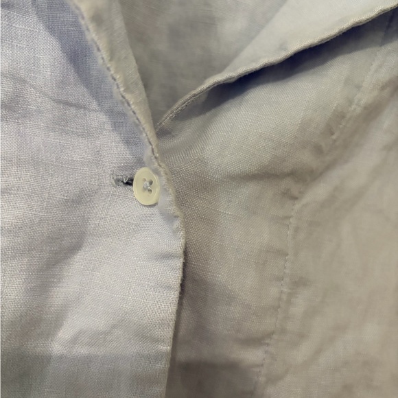 Quince 100% European Linen Short Sleeve Shirt Light Blue Size Med Cool Light - Picture 4 of 8